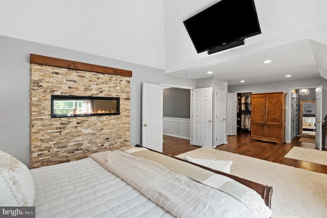 75 Bittersweet Dr, Doylestown, PA 18901 - bedroom with dark wood-type flooring, recessed lighting, a closet, and a spacious closet