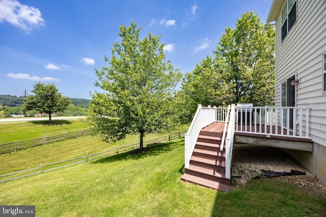 2751 Fynamore Ln, Downingtown, PA 19335 - view of yard with a wooden deck and a view of countryside