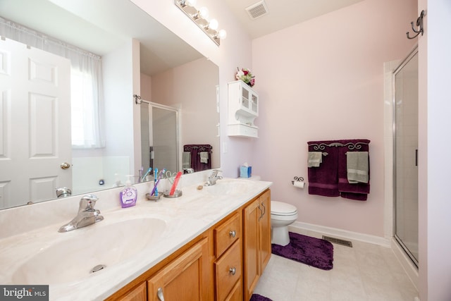 2751 Fynamore Ln, Downingtown, PA 19335 - bathroom featuring a shower with shower door and double vanity