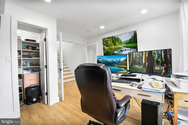 1427 K St SE, Washington, DC 20003 - office area with light wood-style flooring and recessed lighting