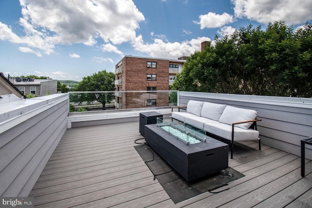 1427 K St SE, Washington, DC 20003 - deck featuring an outdoor living space with a fire pit