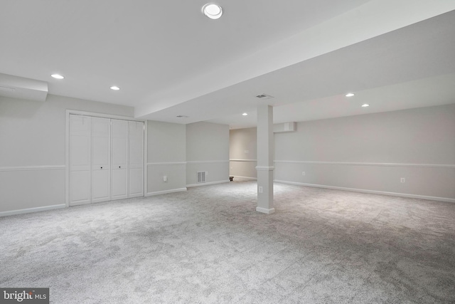 7728 Barnstable Pl, Rockville, MD 20855 - finished below grade area with carpet flooring and recessed lighting