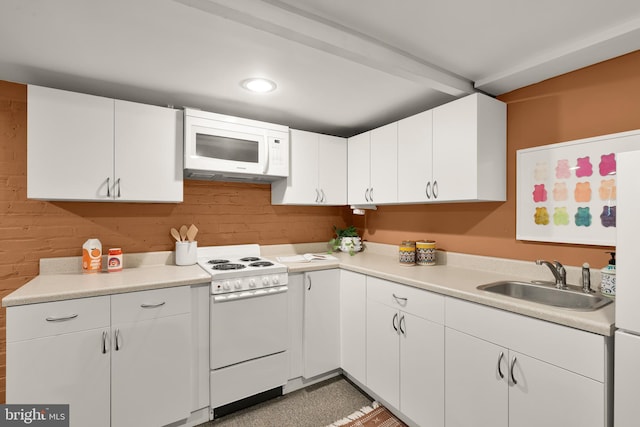 61 W St NW, Washington, DC 20001 - kitchen featuring white appliances, light countertops, white cabinetry, and recessed lighting