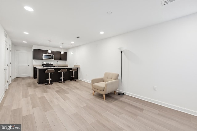 3104 N Broad St, Philadelphia, PA 19132 - sitting room featuring recessed lighting and light wood-style floors