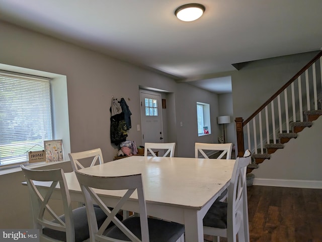 700 S Belleview Ave, Cinnaminson, NJ 08077 - dining room featuring dark wood-style flooring and stairway