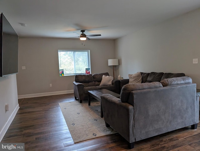 700 S Belleview Ave, Cinnaminson, NJ 08077 - living area with ceiling fan and dark wood-type flooring