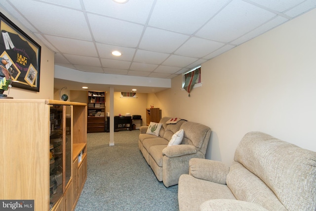 9 Stirrup Way, Burlington, NJ 08016 - living room with carpet, a drop ceiling, and recessed lighting