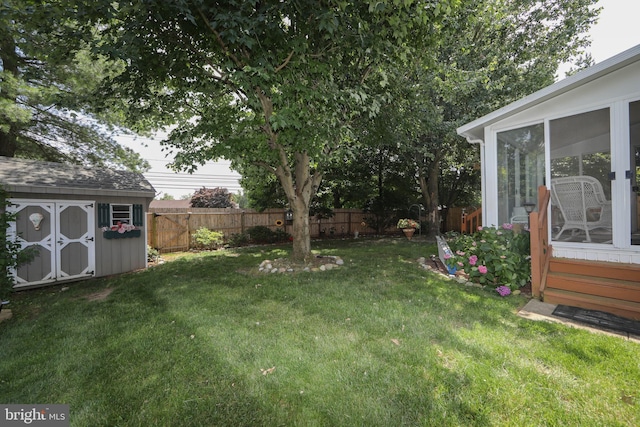 9 Stirrup Way, Burlington, NJ 08016 - fenced backyard featuring a storage shed and a sunroom