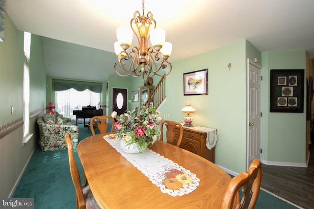 9 Stirrup Way, Burlington, NJ 08016 - dining space featuring a chandelier and stairway