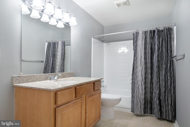 10248 Appalachian Cir Unit 1-D7, Oakton, VA 22124 - full bath featuring vanity, shower / bathtub combination with curtain, and tile patterned flooring