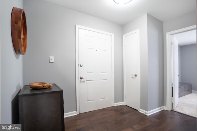 10248 Appalachian Cir Unit 1-D7, Oakton, VA 22124 - foyer entrance with dark wood-style floors and baseboards