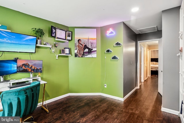 116 Lake Arrowhead Cir, Bear, DE 19701 - corridor featuring attic access and wood finished floors
