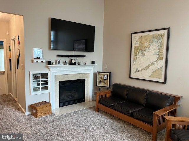 86 Ables Run Dr, Absecon, NJ 08201 - living room featuring carpet floors and a glass covered fireplace