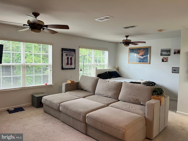 86 Ables Run Dr, Absecon, NJ 08201 - carpeted living area with ceiling fan