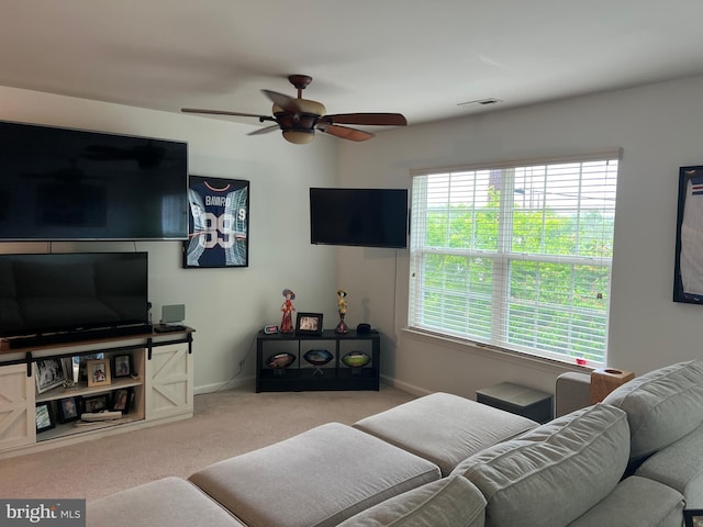 86 Ables Run Dr, Absecon, NJ 08201 - living room featuring ceiling fan and carpet