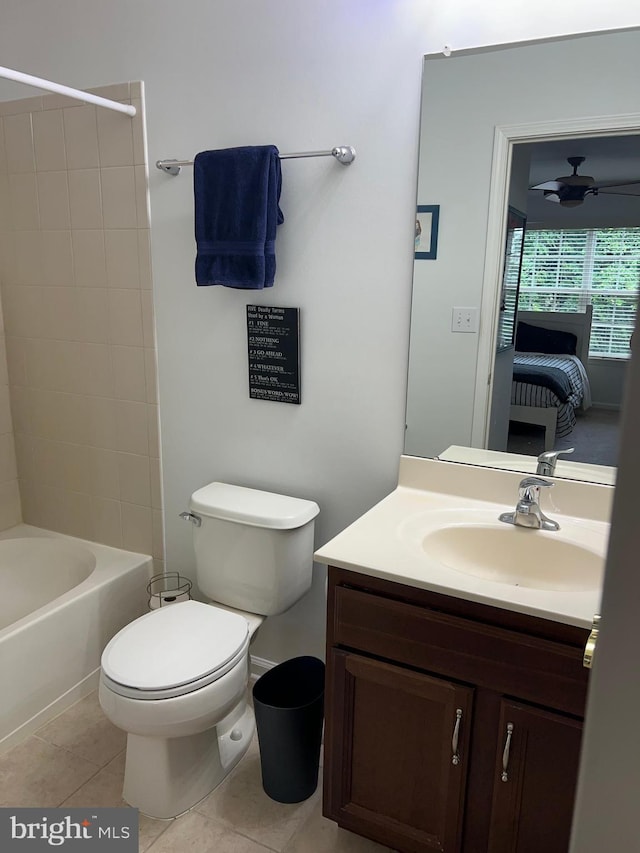 86 Ables Run Dr, Absecon, NJ 08201 - bathroom with vanity, ensuite bathroom, tile patterned floors, and shower / bathtub combination