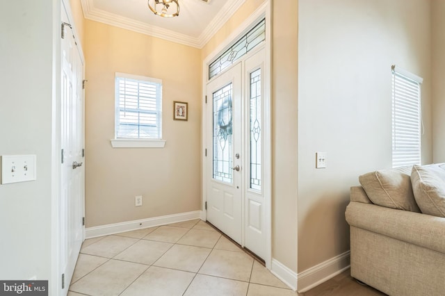 1 Springfield Ave, Berlin, NJ 08009 - entryway with crown molding and light tile patterned floors