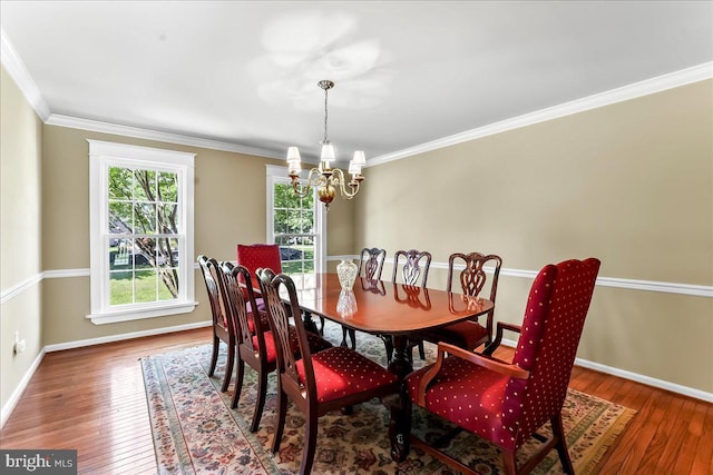 11 Georges Way, Glen Mills, PA 19342 - dining space with a chandelier, wood-type flooring, and crown molding