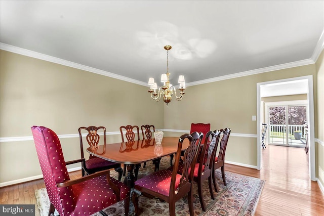11 Georges Way, Glen Mills, PA 19342 - dining space with a chandelier, wood-type flooring, and ornamental molding