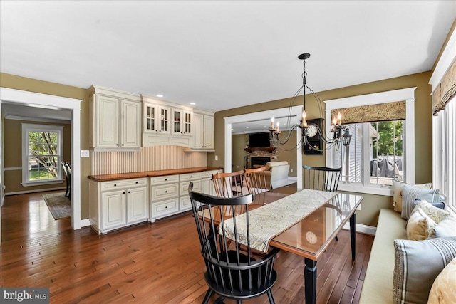 11 Georges Way, Glen Mills, PA 19342 - dining space with plenty of natural light, a chandelier, dark wood finished floors, and recessed lighting