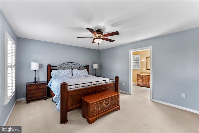 11 Georges Way, Glen Mills, PA 19342 - bedroom featuring light carpet, ensuite bathroom, and ceiling fan
