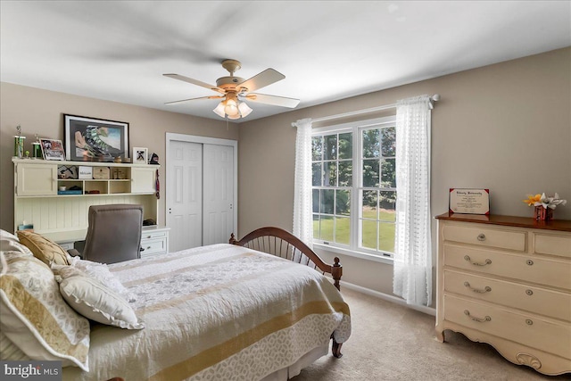 11 Georges Way, Glen Mills, PA 19342 - bedroom featuring light carpet, a closet, and ceiling fan
