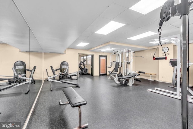 3100 S Manchester St Unit 827, Falls Church, VA 22044 - exercise room with baseboards and a drop ceiling