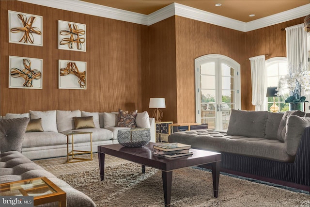 1315 Canal Rd, Princeton, NJ 08540 - living area with ornamental molding and french doors