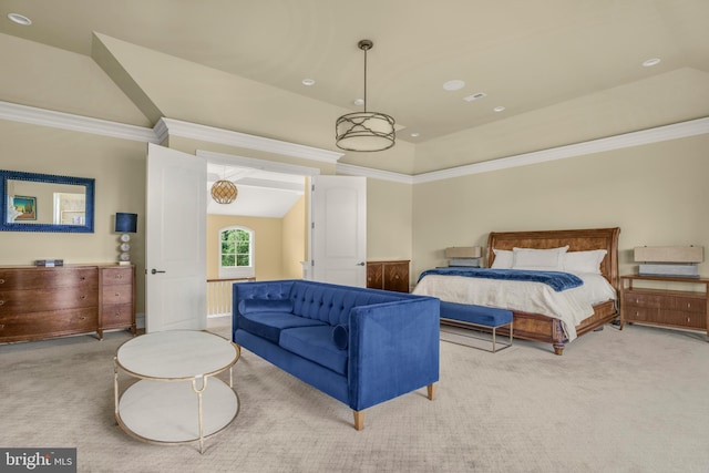 1315 Canal Rd, Princeton, NJ 08540 - carpeted bedroom featuring crown molding and vaulted ceiling