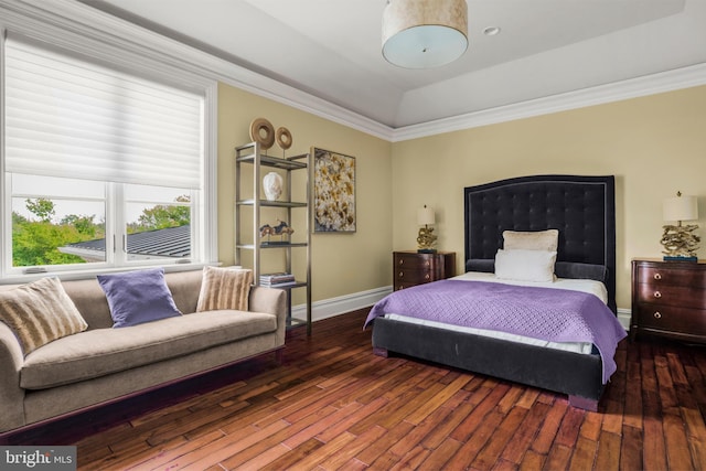 1315 Canal Rd, Princeton, NJ 08540 - bedroom with hardwood / wood-style flooring, a raised ceiling, and crown molding