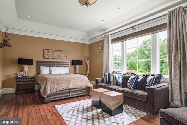 1315 Canal Rd, Princeton, NJ 08540 - bedroom featuring a tray ceiling, wood-type flooring, and ornamental molding