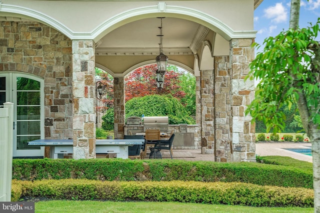 1315 Canal Rd, Princeton, NJ 08540 - view of patio with an outdoor kitchen