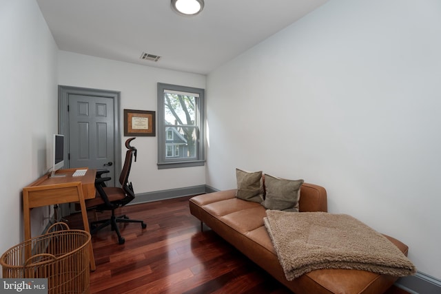 46 Park Pl Unit 3, Princeton, NJ 08542 - office area featuring dark wood-style floors and baseboards