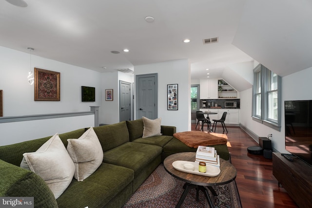 46 Park Pl Unit 3, Princeton, NJ 08542 - living area with dark wood-style flooring and recessed lighting