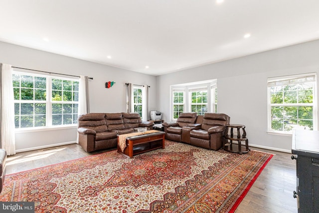 8226 Bates Rd, Lorton, VA 22079 - living area featuring plenty of natural light, wood finished floors, and recessed lighting