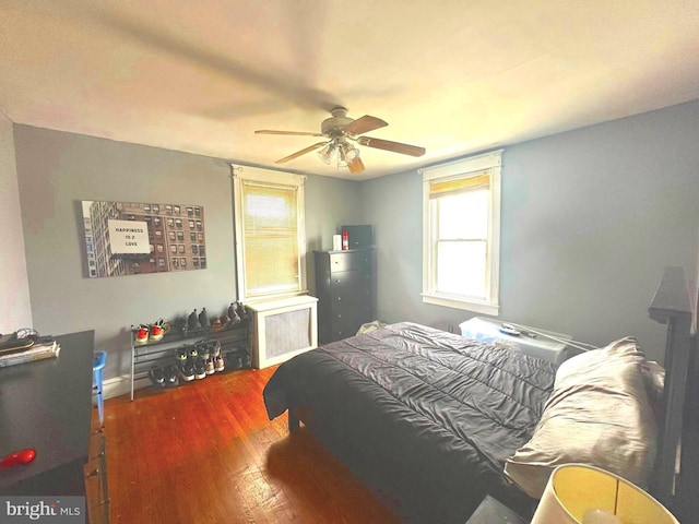 1021 Serrill Ave, Lansdowne, PA 19050 - bedroom with wood finished floors and a ceiling fan
