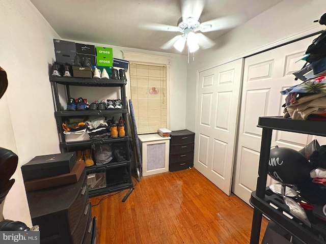 1021 Serrill Ave, Lansdowne, PA 19050 - office area with light wood-style floors and ceiling fan