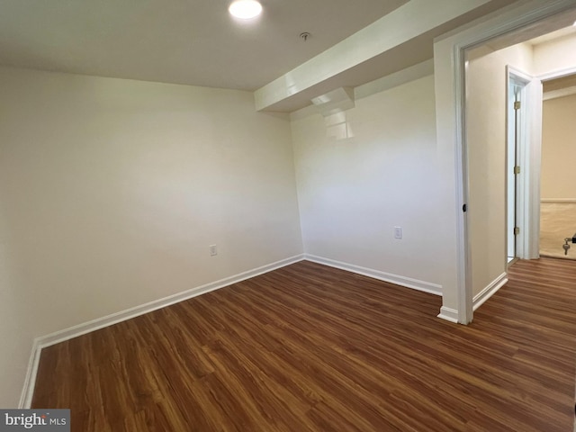 4407 Stanford Ct, Owings Mills, MD 21117 - empty room featuring dark wood-style floors, recessed lighting, and a pendent fire sprinkler