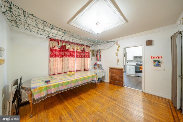 231 N Penn St, West Chester, PA 19380 - bedroom featuring hardwood / wood-style floors and attic access