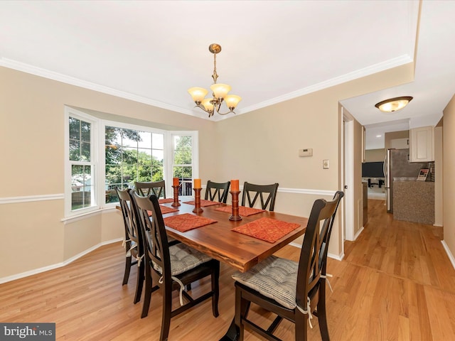 24129 Pecan Grove Ln, Gaithersburg, MD 20882 - dining space with a chandelier, light wood-type flooring, and ornamental molding