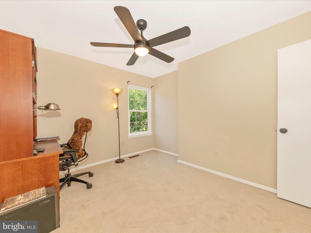 24129 Pecan Grove Ln, Gaithersburg, MD 20882 - carpeted office with a ceiling fan and baseboards