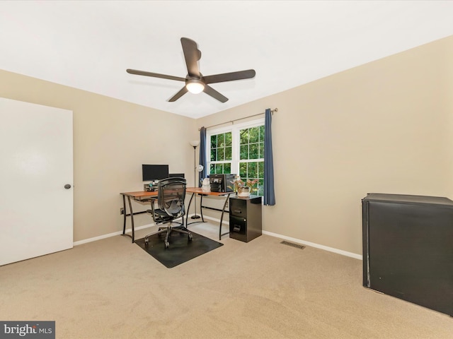 24129 Pecan Grove Ln, Gaithersburg, MD 20882 - carpeted office featuring a ceiling fan and baseboards