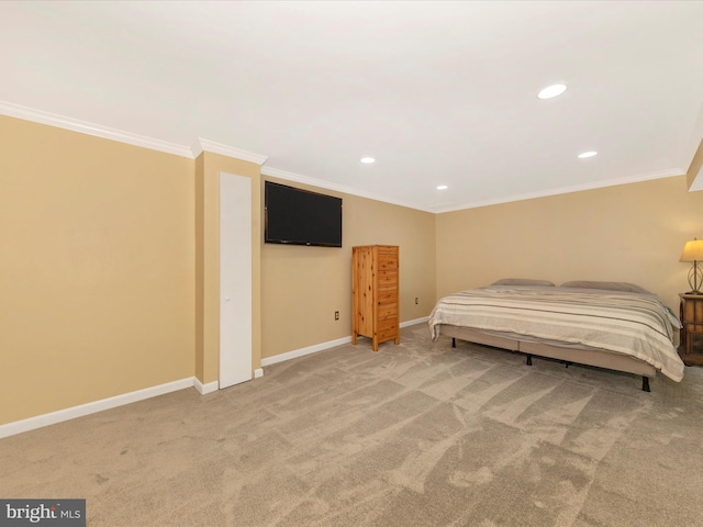 24129 Pecan Grove Ln, Gaithersburg, MD 20882 - bedroom with carpet floors, ornamental molding, and recessed lighting