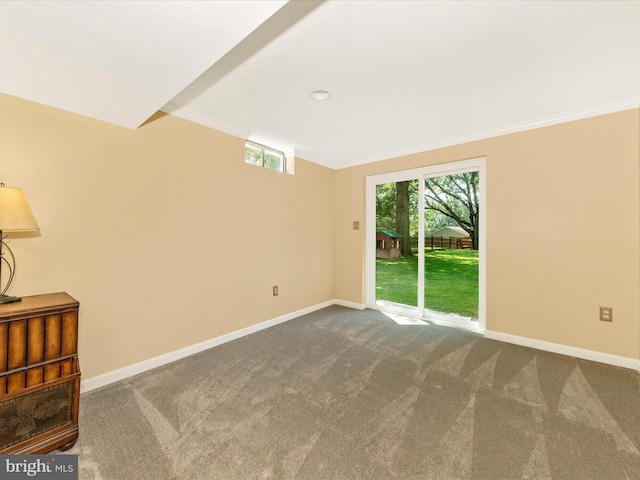 24129 Pecan Grove Ln, Gaithersburg, MD 20882 - empty room with dark colored carpet, crown molding, and recessed lighting