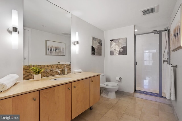 1025 1st St SE Unit 809, Washington, DC 20003 - full bath featuring a shower stall, vanity, and backsplash