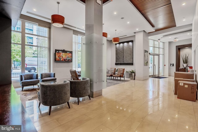 1025 1st St SE Unit 809, Washington, DC 20003 - common area with a high ceiling and recessed lighting