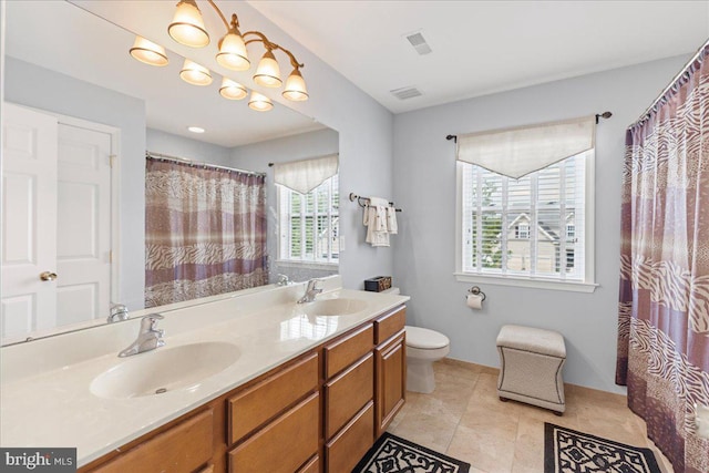 102 Windsor, Swedesboro, NJ 08085 - full bathroom with double vanity, tile patterned flooring, and a shower with curtain