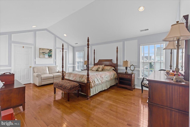 102 Windsor, Swedesboro, NJ 08085 - bedroom featuring vaulted ceiling, light wood finished floors, and recessed lighting