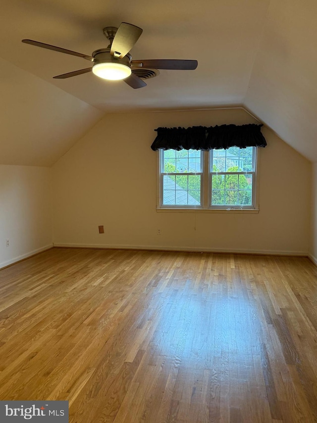 12130 Ambleside Dr, Potomac, MD 20854 - additional living space featuring vaulted ceiling, light wood-style flooring, and ceiling fan