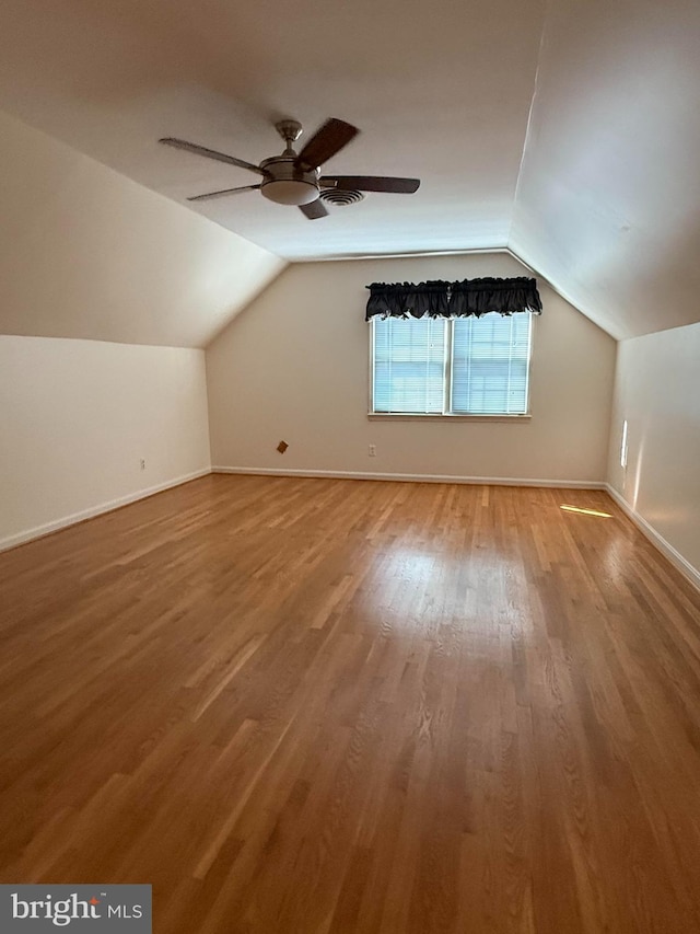 12130 Ambleside Dr, Potomac, MD 20854 - additional living space featuring vaulted ceiling, wood finished floors, and ceiling fan